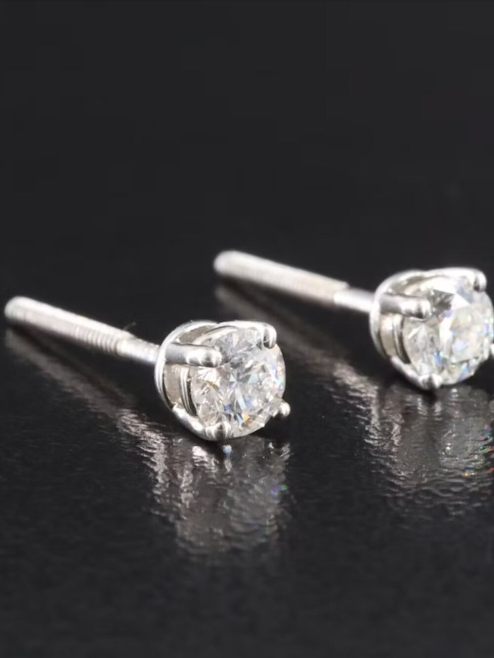 Tiffany & Co. Platinum 0.36 CTW Diamond Solitaire Stud Earrings - Picture 5 of 10